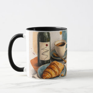 Taza Impresión de Arte de Pared de Botella de Vino, Caf