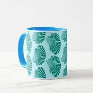 Taza Impresión de bloques de conchas de vieira, turques
