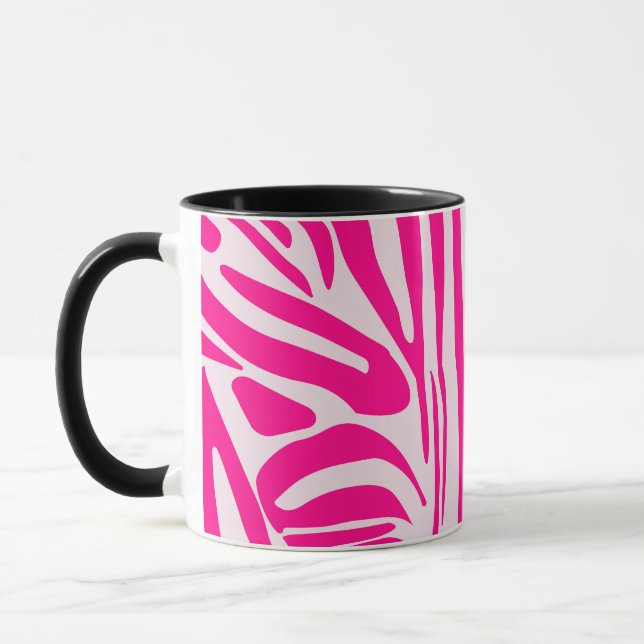 Taza Impresión de cebra rosa (Izquierda)