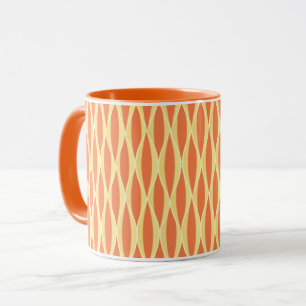Taza Impresión de cinta de mediados de siglo - naranja
