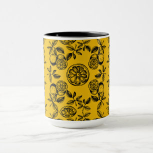 Taza Impresión de cítricos botánicos vintage