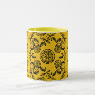Taza Impresión de cítricos botánicos vintage