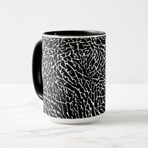 Taza Impresión de elefantes blancos y negros