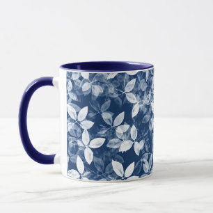 Taza Impresión de hoja azul de Cyanotype