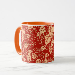 Taza Impresión de hojas japonesas, Naranja mandarín
