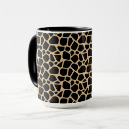 Taza Impresión de jirafa marrón negro