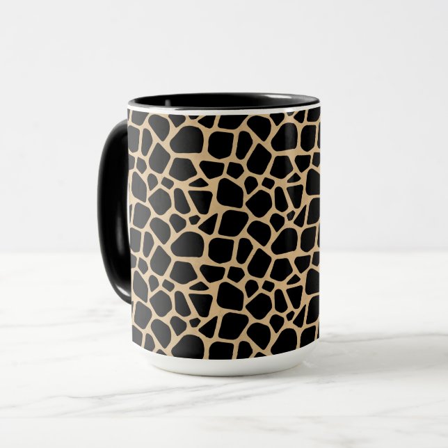 Taza Impresión de jirafa marrón negro (Anverso izquierdo)