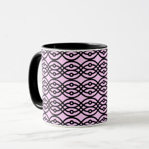 Taza Impresión de kimono, hielo rosa y negro