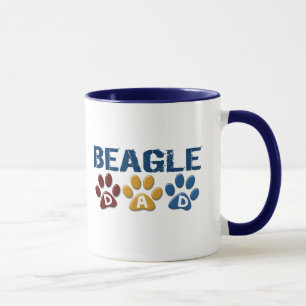 Taza Impresión de la pata del PAPÁ del BEAGLE
