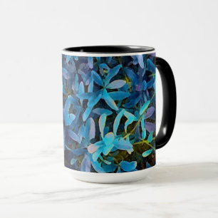 Taza Impresión de las hojas azules