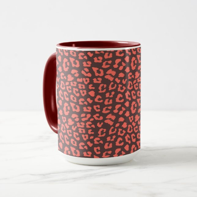 Taza Impresión de leopardo de color marrón (Anverso izquierdo)