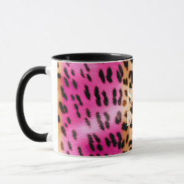 Taza Impresión de Leopardo de Oro Rosa