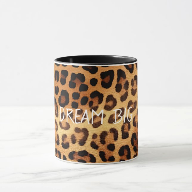 Taza Impresión de Leopardo Dorado negro marrón (Centro)