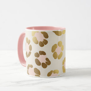 Taza Impresión de leopardo dorado y rosa pastel Chic An