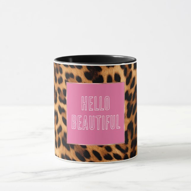 Taza Impresión de leopardo marrón de moda (Centro)