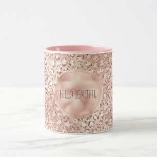 Taza Impresión de leopardo rosado de Rubor Rosa de colo