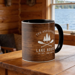 Taza Impresión de madera de árboles de Oars de la Casa 