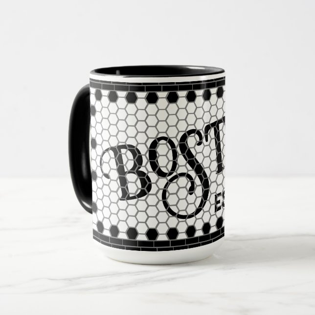 Taza Impresión de mosaico hexagonal en Boston Mug (Anverso izquierdo)