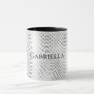Taza Impresión de serpientes de plata