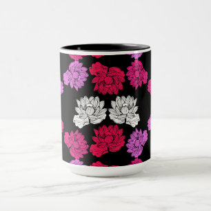 Taza Impresión de tela de lirio de agua botánica