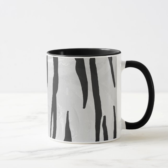 Taza Impresión de tigre en blanco y negro (Derecha)