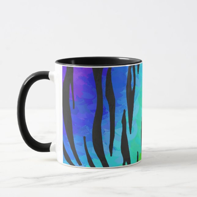 Taza Impresión de tigre negro y arcoiris (Izquierda)