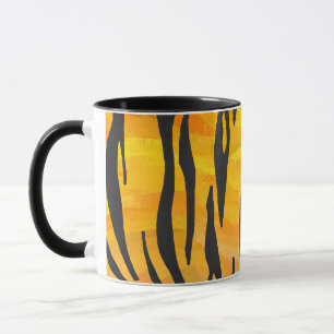 Taza Impresión de tigre negro y Naranja
