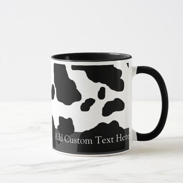 Taza Impresión de vaca divertida personalizada (Derecha)