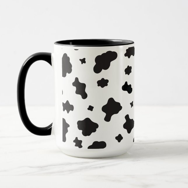 Taza Impresión de vaca en blanco y negro (Izquierda)
