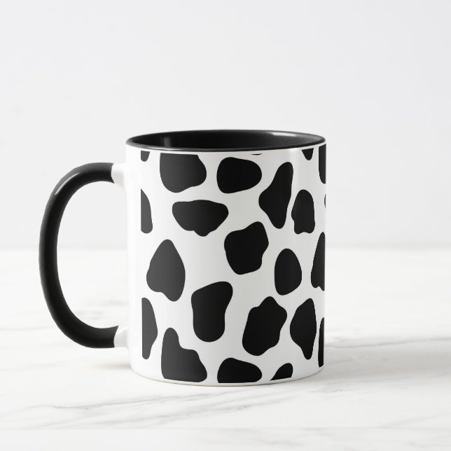 Taza Impresión de vaca en blanco y negro (Izquierda)