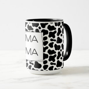Taza Impresión de vaca LETRAS MAYÚSCULAS MAMÁ