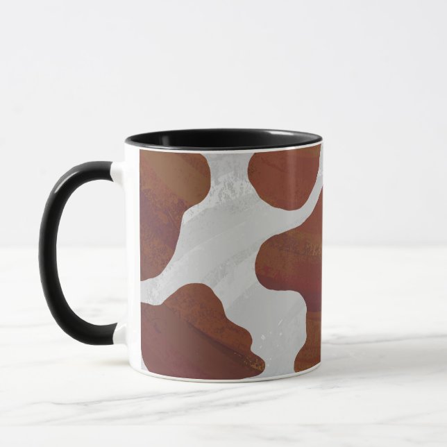 Taza Impresión de vaca marrón y blanco (Izquierda)