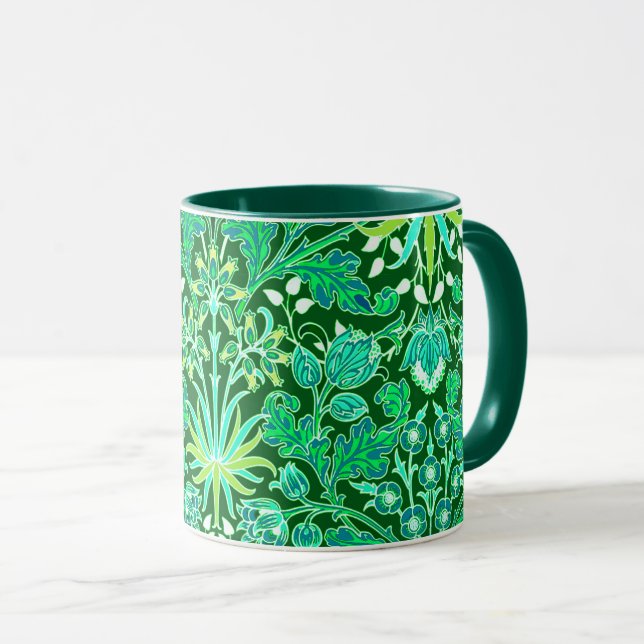 Taza Impresión del jacinto de William Morris, verde (Anverso derecho)