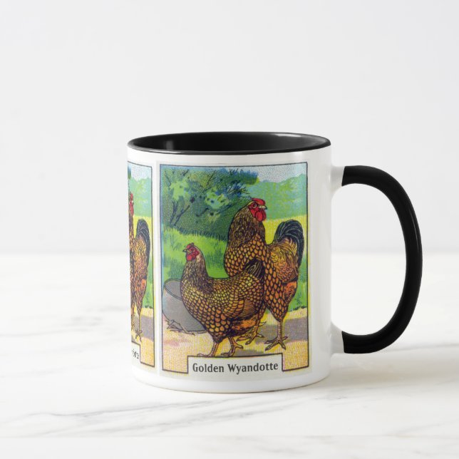 Taza Impresión del pollo del vintage (Derecha)