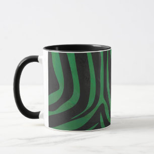 Taza Impresión en negro y verde cebra