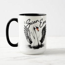 Taza Impresión negra de la era del cisne