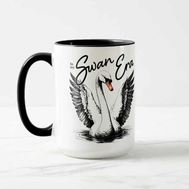 Taza Impresión negra de la era del cisne (Izquierda)