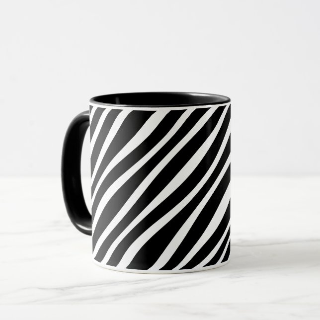 TAZA IMPRESIÓN NEGRITA DE LA CADENA DE ZEBRA DE FAUX (Anverso izquierdo)