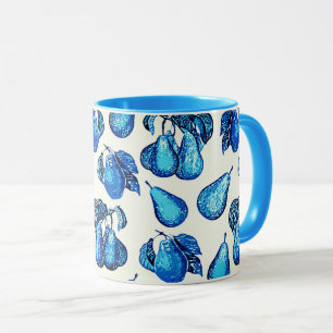 Taza Impresión perecedera dispersa en azul índigo y bla