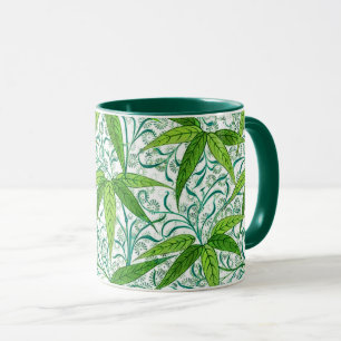 Taza Impresión sobre el bambú William Morris, verde y b