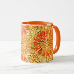 Taza Impresión tribal de Mandala, oro para mostaza y Na