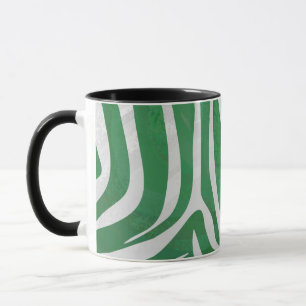 Taza Impresión verde y blanca de cebra