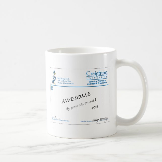 Taza impresionante de la escritura (Derecha)