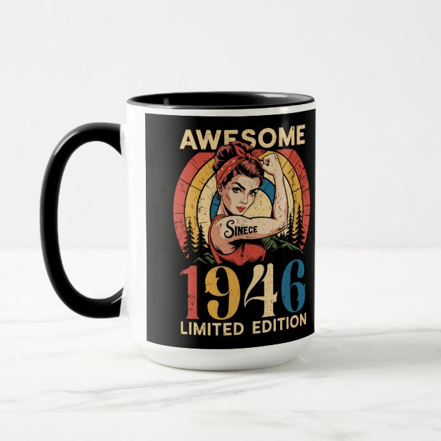 Taza Impresionante Desde 1946 Retro 80 Cumpleaños de Mu (Izquierda)
