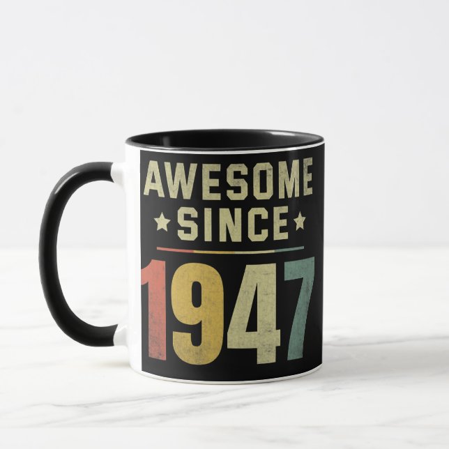 Taza Impresionante desde 1947 75 Hombres Retro  (Izquierda)