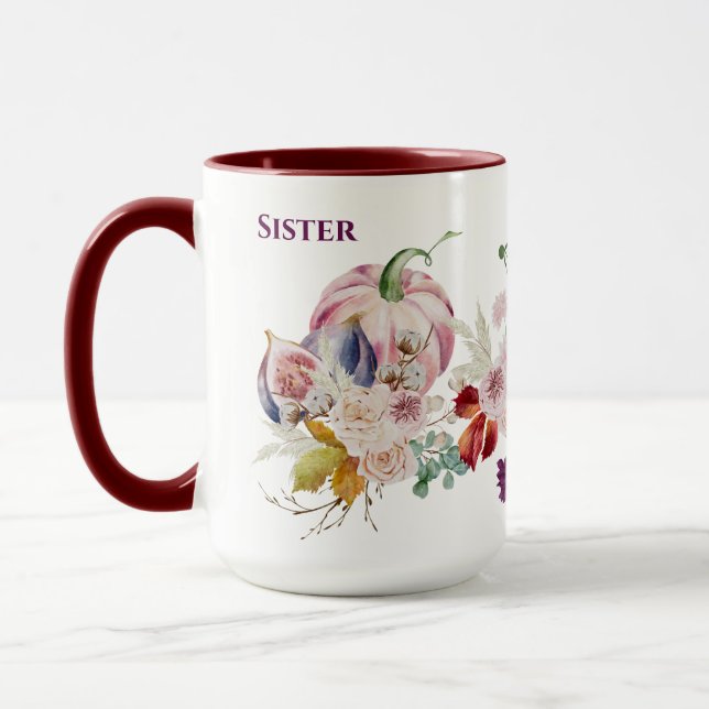 Taza Impresionante HERMANA Mug - Flores de calabazas de (Izquierda)