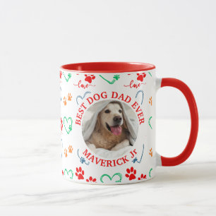 Taza IMPRESIONES DE DOG PAW y CORAZONES DE AMOR Foto pe