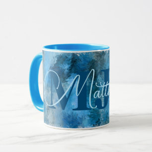 Taza Impresiones sobre el azul del invierno monogramada