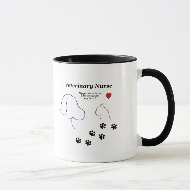 Taza Impresiones veterinarias de la Enfermera-Pata en (Derecha)