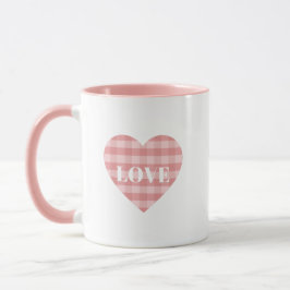 Taza Imprimir amor de cheque rosado